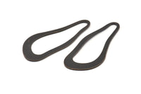 Black Irregular Charm, 4 Oxidized Black Brass Irregular Charms Without Hole, Findings (51x21x1mm) D0679 S980
