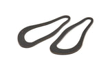 Black Irregular Charm, 4 Oxidized Black Brass Irregular Charms Without Hole, Findings (51x21x1mm) D0679 S980