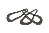 Black Irregular Charm, 4 Oxidized Black Brass Irregular Charms Without Hole, Findings (51x21x1mm) D0679 S980