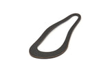 Black Irregular Charm, 4 Oxidized Black Brass Irregular Charms Without Hole, Findings (51x21x1mm) D0679 S980