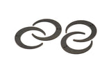Black Moon Charm, 8 Oxidized Black Brass Textured Crescent Moon Charms With 2 Holes, Connectors (27x25x1mm) D0761 S994