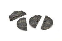 Semi Circle Charm, 10 Oxidized Black Brass Wavy Half Moon Charms With 1 Hole, Earrings, Findings (29x15x0.60mm) D844 S992
