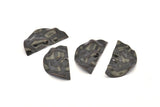Semi Circle Charm, 10 Oxidized Black Brass Wavy Half Moon Charms With 1 Hole, Earrings, Findings (29x15x0.60mm) D844 S992