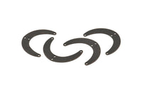 Black Moon Charm, 12 Oxidized Black Brass Crescent Moon Charms With 4 Holes, Connectors (28x19x0.60mm) D915 S989