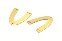 Brass Geometric Charm, 8 Raw Brass V Shaped Charms With 5 Holes, Pendants, Findings (28x24x0.70mm) A1165