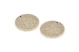 Silver Round Tag, 4 Antique Silver Plated Brass Textured Round Stamping Blanks With 1 Hole, Charms, Pendants, Findings (21x1mm) D0763