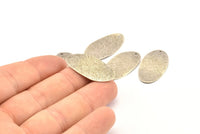 Silver Oval Charm, 12 Antique Silver Plated Brass Textured Oval Stamping Blanks With 1 Hole, Earrings, Findings (29x16x0.50mm) D0825 H0815