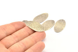 Silver Oval Charm, 12 Antique Silver Plated Brass Textured Oval Stamping Blanks With 1 Hole, Earrings, Findings (29x16x0.50mm) D0825 H0815