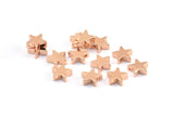 Rose Gold Star Bead, 12 Rose Gold Plated Brass Star Spacer Beads, Spacer Charms, Star Charms (8x2.6mm) D0126