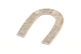 Silver Geometric Charm, 8 Antique Silver Plated Brass Textured U Shaped Pendants With 2 Holes, Charms, Findings (35x27x0.50mm) D0751 H0842