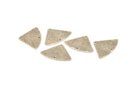 Gümüş Geometrik Charm, 2 Delikli 10 Antik Gümüş Kaplamalı Pirinç Dokulu Fan Bağlantısı, Küpeler, Bulgular (18x26x0,60mm) D903 H0843