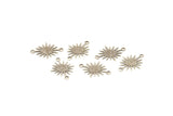 Silver Sunny Connector, 50 Antique Silver Plated Brass Textured Sunny Connectors With 2 Loops (18x13x0.50mm) D0733 H0878