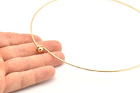 Gold Choker Findings, Gold Plated Brass Wire Choker Collar Findings, Necklace Blanks (136x1.5mm) P003 R056 R074