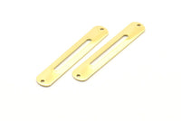 Brass Bracelet Blank, 12 Raw Brass Bracelet Blanks with 2 holes (45x8x0.80mm) A1111