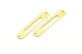 Brass Bracelet Blank, 12 Raw Brass Bracelet Blanks with 2 holes (45x8x0.80mm) A1111