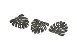 Black Monstera Charm, 12 Oxidized Black Brass Monstera Leaf Charms With 1 Loop, Pendants, Earrings, Findings (21x22x0.5mm) D0706 S958