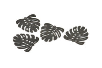 Black Monstera Charm, 12 Oxidized Black Brass Monstera Leaf Charms With 1 Loop, Pendants, Earrings, Findings (21x22x0.5mm) D0706 S958