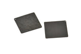 Black Square Charm, 4 Oxidized Black Brass Textured Square Stamping Blanks With 1 Hole, Pendants, Earrings (25x0.80mm) D0796 S962