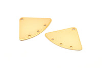 Gold Geometric Charm, 4 Gold Plated Brass Fan Connectors With 4 Holes, Earrings, Findings (18x26x0.60mm) D902 Q0777