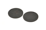 Black Round Tag, 4 Oxidized Black Brass Textured Round Stamping Blanks With 1 Hole, Charms, Pendants, Findings (21x1mm) D0763 S1000