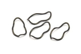 Black Oval Connector, 12 Oxidized Black Brass Wavy Oval Connectors Without Hole, Findings (35x19x0.80mm) D0780 S999