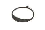 Siyah Yuvarlak Charm, 1 Döngülü 10 Oksitlenmiş Siyah Pirinç Yuvarlak Charm, Küpeler, Bulgular (31x29x0,70mm) D0741 S996