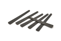 Black Necklace Bar, 12 Oxidized Black Brass Textured Bar Charms With 1 Hole, Earrings, Pendants (43x6x0.80mm) D0795 S1010