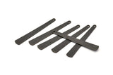 Black Necklace Bar, 12 Oxidized Black Brass Textured Bar Charms With 1 Hole, Earrings, Pendants (43x6x0.80mm) D0795 S1010