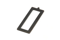 Siyah Dikdörtgen Charm, 1 Halkalı 4 Oksitlenmiş Siyah Pirinç Dikdörtgen Charm, Küpeler, Kolye Uçları, Bulgular (40x15x1mm) D0682 S1009