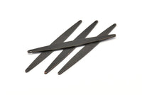 Siyah Kolye Çubuğu, 1 Delikli 6 Oksitlenmiş Siyah Pirinç Dokulu Çubuk Tılsımı, Küpeler, Kolye Uçları (62x6x1mm) D0697 S1012