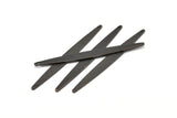 Siyah Kolye Çubuğu, 1 Delikli 6 Oksitlenmiş Siyah Pirinç Dokulu Çubuk Tılsımı, Küpeler, Kolye Uçları (62x6x1mm) D0697 S1012