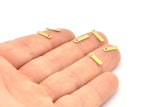 Tiny Rectangle Bar, 250 Raw Brass Rectangle Stamping Blanks with 1 Hole, Necklace Finding (10x2.5x0.40mm) A1120