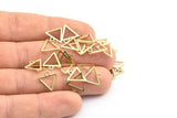 Brass Triangle Charm, 50 Raw Brass Triangle Charms With 1 Loop (12x11.5x0.8mm) BS 2259
