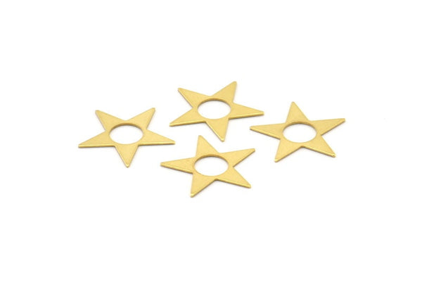Brass Star Blank, 100 Raw Brass Tiny Star Blanks, Stamping Blanks (16mm) A1181