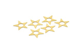 Brass Star Blank, 100 Raw Brass Tiny Star Blanks, Stamping Blanks (16mm) A1181