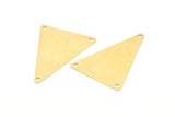 Pirinç Üçgen Charm, 3 Delikli 24 Ham Pirinç Üçgen Damgalama Boşluğu, Küpeler, Bulgular (35x25mm) A1156