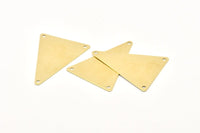Pirinç Üçgen Charm, 3 Delikli 24 Ham Pirinç Üçgen Damgalama Boşluğu, Küpeler, Bulgular (35x25mm) A1156
