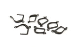 Plain Leverback Earring, 50 Oxidized Black Brass Plain Leverback Earring Findings (13x10mm) Brsl 90 A0961 S965