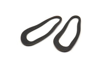 Black Irregular Charm, 10 Oxidized Black Brass Irregular Charms Without Hole, Findings (32x13x1mm) D0723 S1026