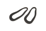 Black Irregular Charm, 10 Oxidized Black Brass Irregular Charms Without Hole, Findings (32x13x1mm) D0723 S1026