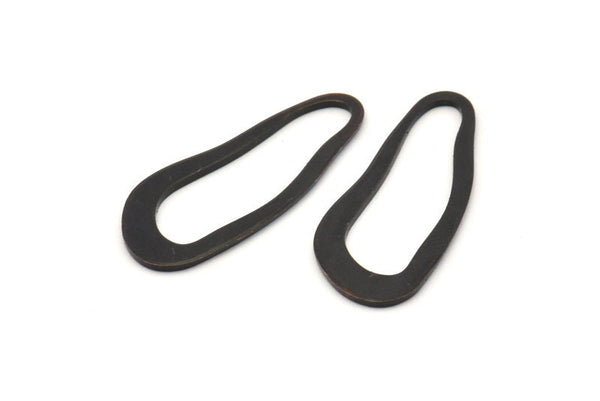 Black Irregular Charm, 10 Oxidized Black Brass Irregular Charms Without Hole, Findings (32x13x1mm) D0723 S1026