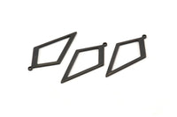 Black Diamond Charm, 24 Oxidized Black Brass Rhombus Charms With 1 Loop, Earrings, Findings (28x13x0,80mm) D855 S1027