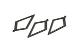 Black Diamond Charm, 24 Oxidized Black Brass Rhombus Charms With 1 Loop, Earrings, Findings (28x13x0,80mm) D855 S1027