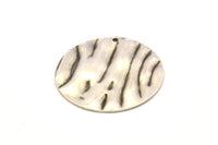 Gümüş Dalgalı Disk, 1 Delikli 6 Antik Gümüş Kaplamalı Pirinç Dalgalı Disk, Küpeler, Bulgular (25x0.60mm) D871