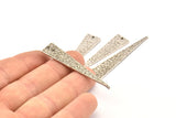 Hammered Triangle Charm, 3 Antique Silver Plated Brass Hammered Long Triangle Charms, Pendant, Earring Findings (11x50x1.2mm) N0276 H0905