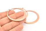 Rose Gold Circle Charm, 2 Rose Gold Plated Brass Textured Circle Charm With 2 Loops, Earrings, Findings (48x45x1mm) D0808