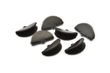 Black Ribbon Crimp, 10 Oxidized Black Brass Textured Ribbon Crimp Ends With 1 Loop, Findings (20x12mm) D0779 S975