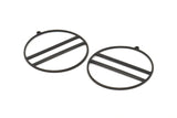 Black Circle Charm, 4 Oxidized Black Brass Circle Charm Earrings With 1 Loop, Pendants, Findings (45x43x1mm) D0724 S657