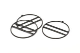 Black Circle Charm, 4 Oxidized Black Brass Circle Charm Earrings With 1 Loop, Pendants, Findings (45x43x1mm) D0724 S657