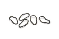Black Drop Charm, 24 Oxidized Black Brass Drop Charms Without Hole, Findings (24x13x0.80mm) D856 S1029